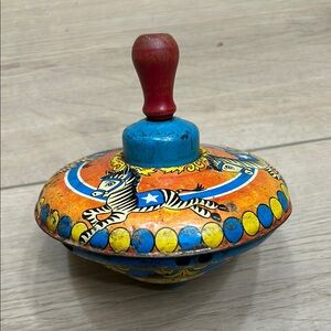 Vintage 1960's Ohio Art Metal Spinning Top